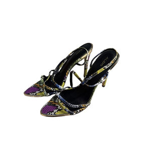 ALDO Strappy Heels Multi-Color Snakeskin Print Size 8.5 Open Toe Stilett